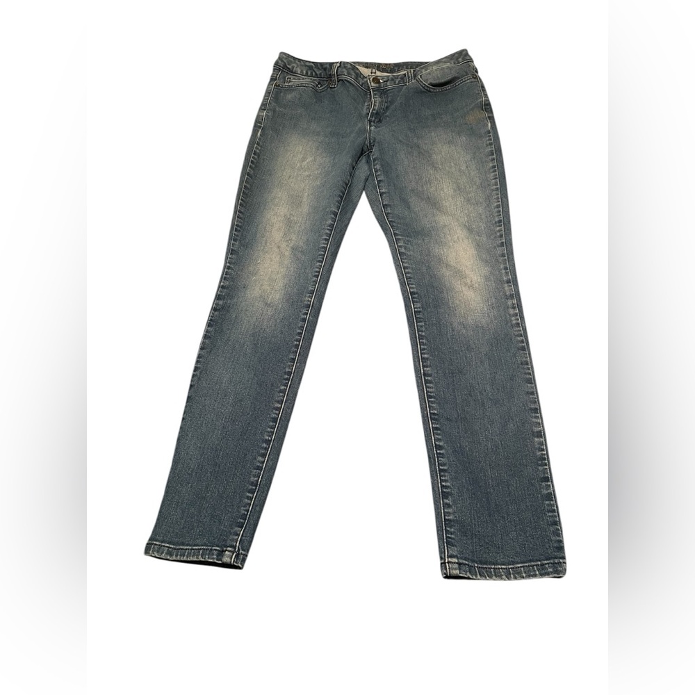 Michael Kors Faded Skinny Leg Jeans Luxe Urban Chic Edgy Festival Rodeo Blue 8